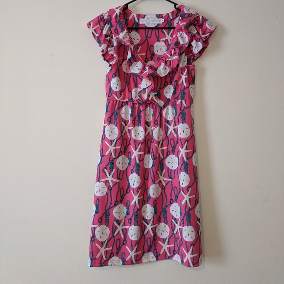 Tracy Negoshian XS Ruffle Top Sand Dollar Dress - Picture 3 of 8